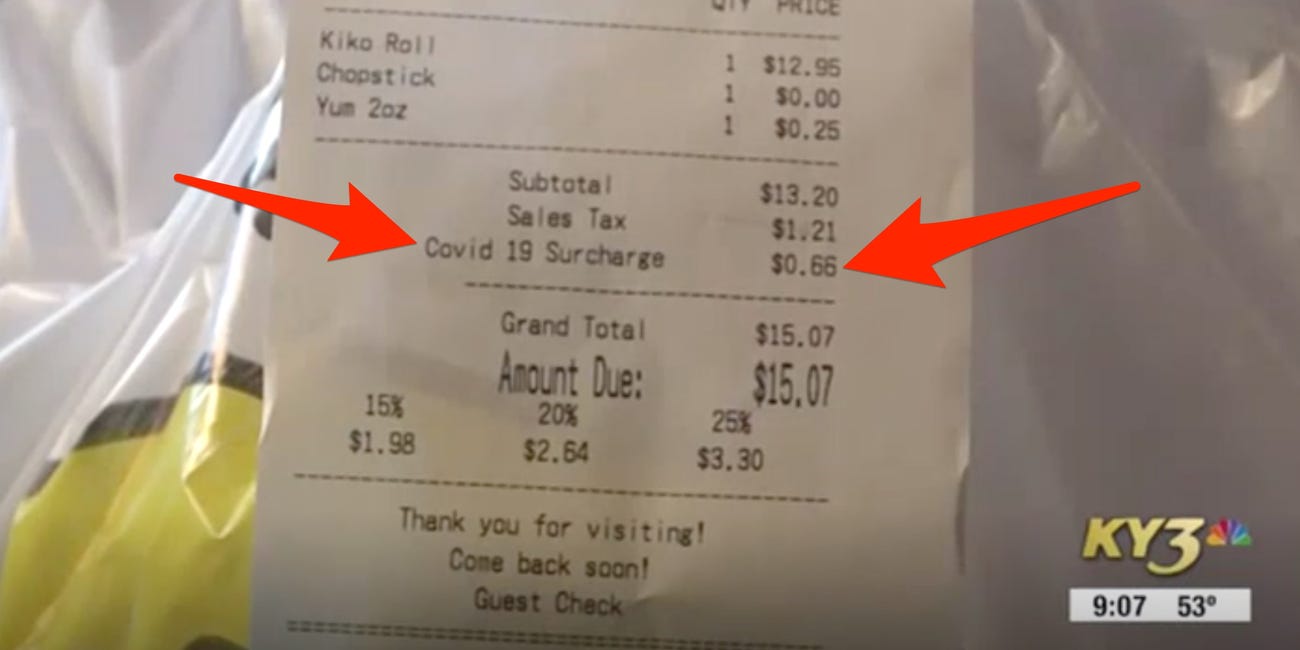 Surcharge at restaurant resulted in bad publicity for the restaurant.